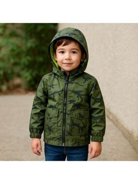 Carters Boys Dinosaur Fleece Rainslicker Rain Jacket Size 12M
